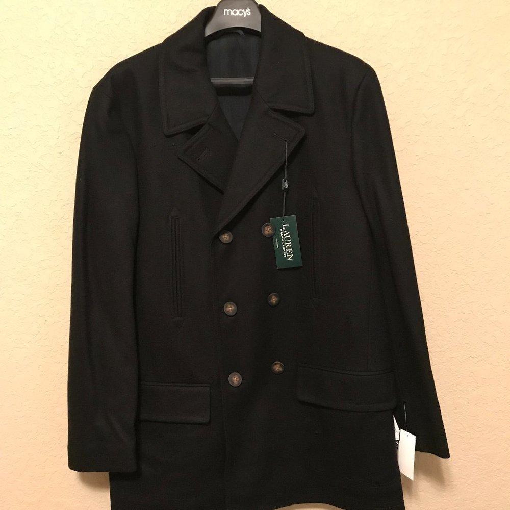 BRAND NEW!!!!!: Ralph Lauren Wool-Blend Melton Peacoat